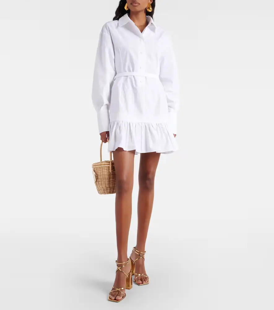 Patou Ruffled cotton shirt dress | Thumbnail 4 Patou Ruffled cotton shirt dress | Thumbnail 4