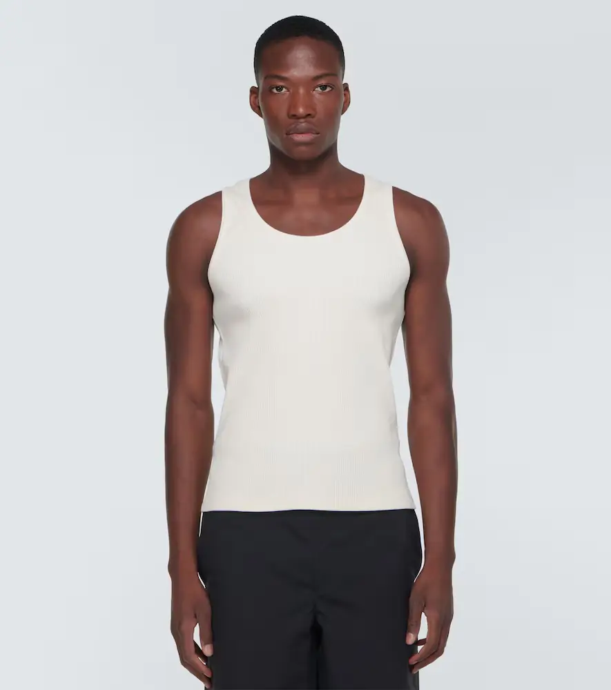 Bottega Veneta Ribbed-knit cotton-blend jersey tank top | Thumbnail 4