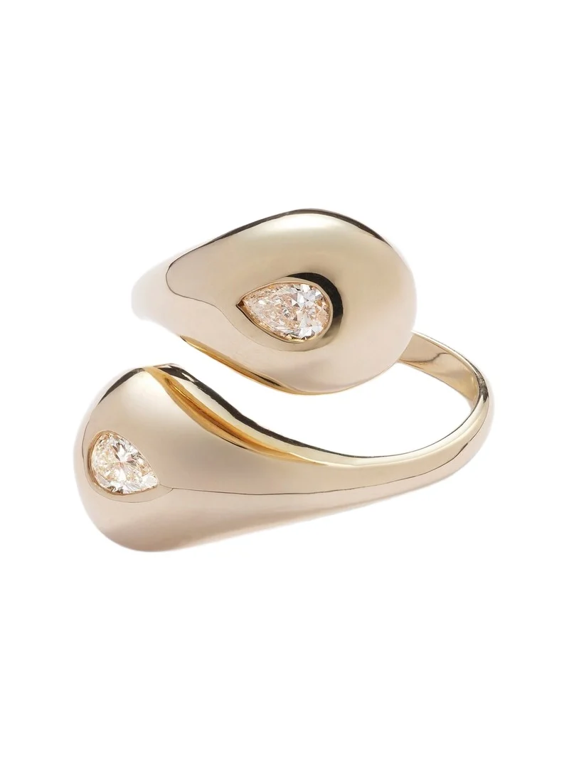 Water Droplet 14kt gold ring with diamonds Water Droplet 14kt gold ring with diamonds