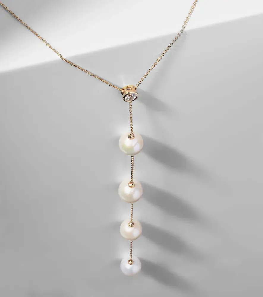 Mateo 14kt gold necklace with diamonds and pearls | Thumbnail 6 Mateo 14kt gold necklace with diamonds and pearls | Thumbnail 6