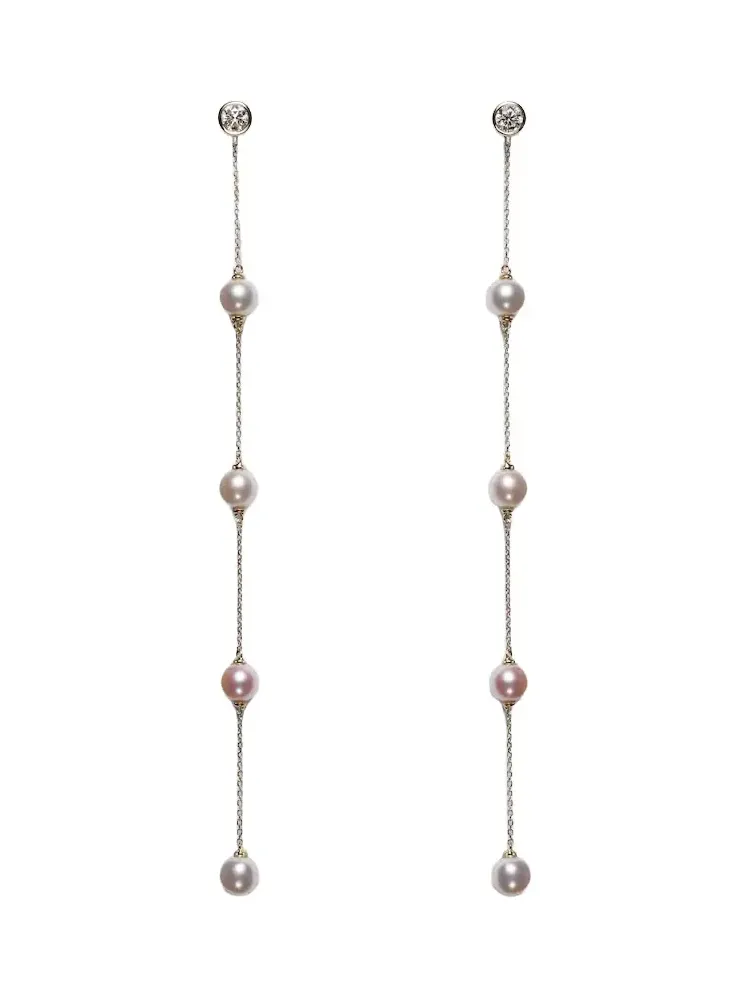 14kt gold earrings with diamonds and pearls 14kt gold earrings with diamonds and pearls