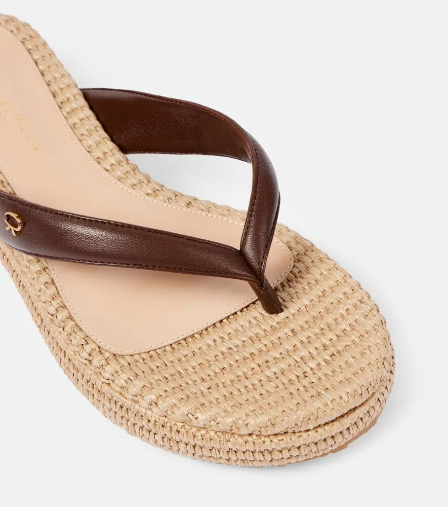 Gianvito Rossi Leather platform espadrille thong sandals | Thumbnail 4