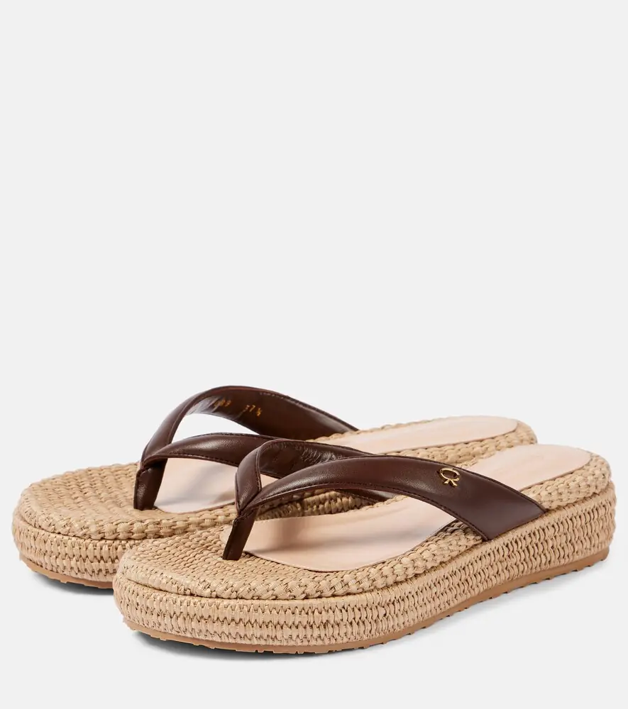Gianvito Rossi Leather platform espadrille thong sandals | Thumbnail 5