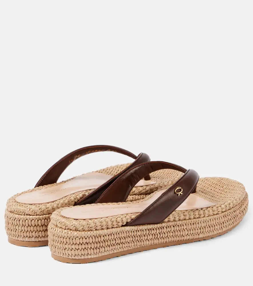 Gianvito Rossi Leather platform espadrille thong sandals | Thumbnail 6