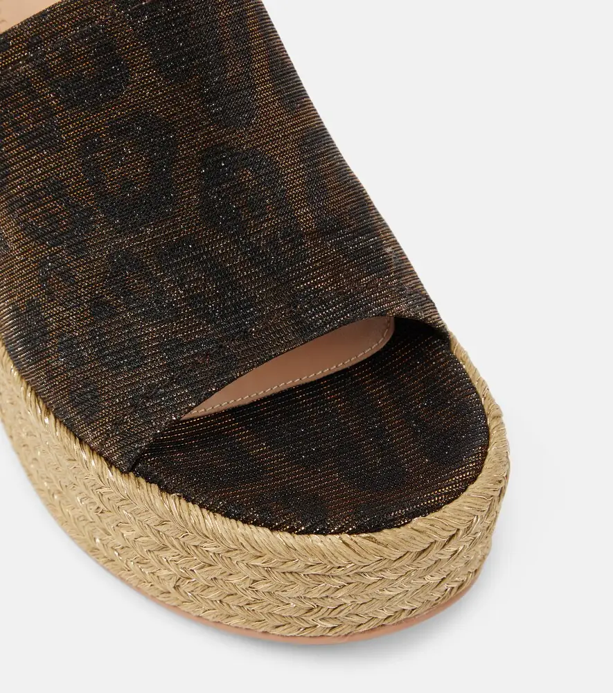 Gianvito Rossi Leopard-print espadrille wedge mules | Thumbnail 3