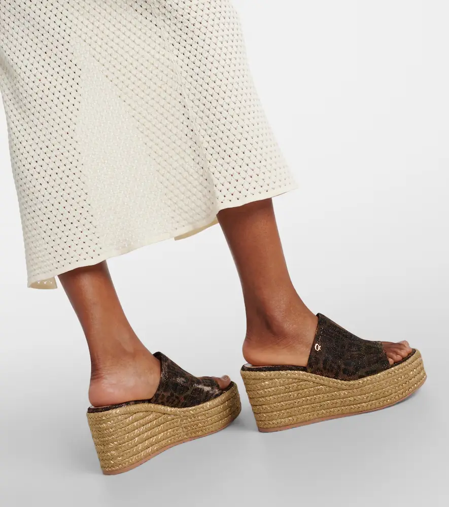Gianvito Rossi Leopard-print espadrille wedge mules | Thumbnail 5