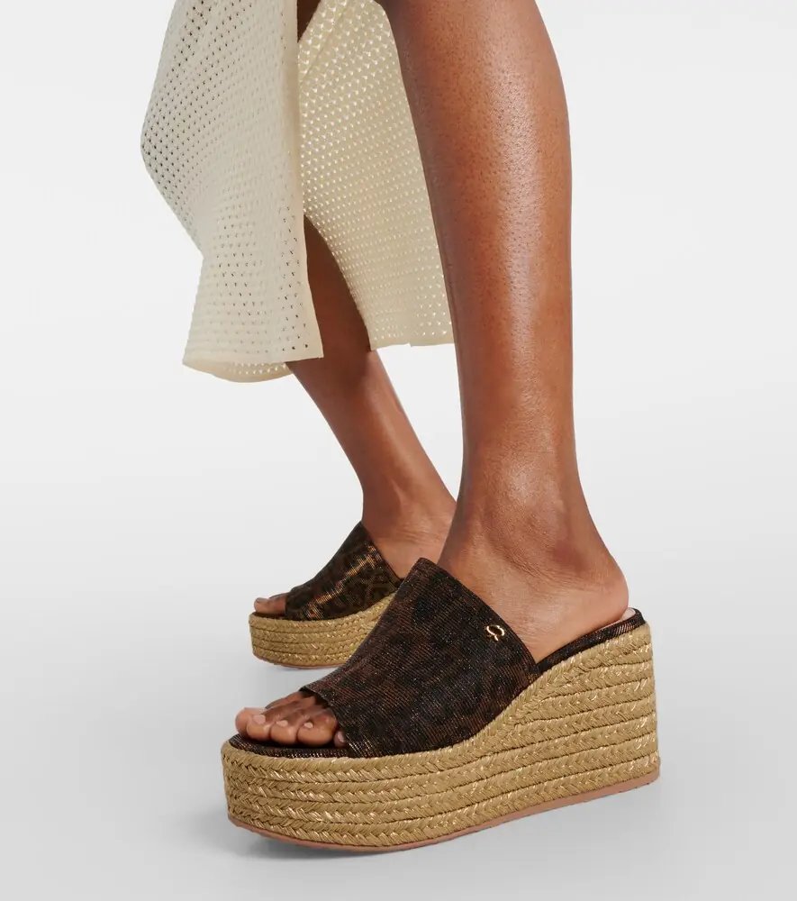 Gianvito Rossi Leopard-print espadrille wedge mules | Thumbnail 7