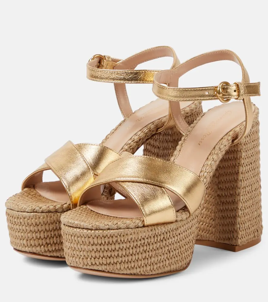 Gianvito Rossi Metallic leather platform sandals | Thumbnail 4 Gianvito Rossi Metallic leather platform sandals | Thumbnail 4