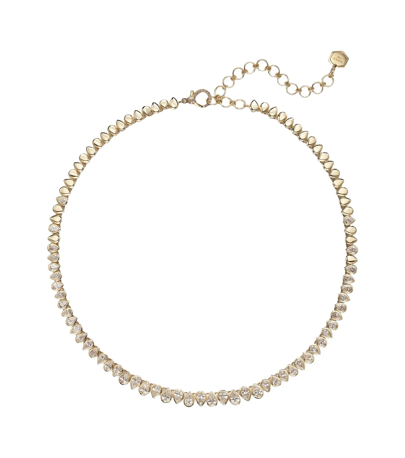 18kt gold tennis necklace with diamonds 18kt gold tennis necklace with diamonds