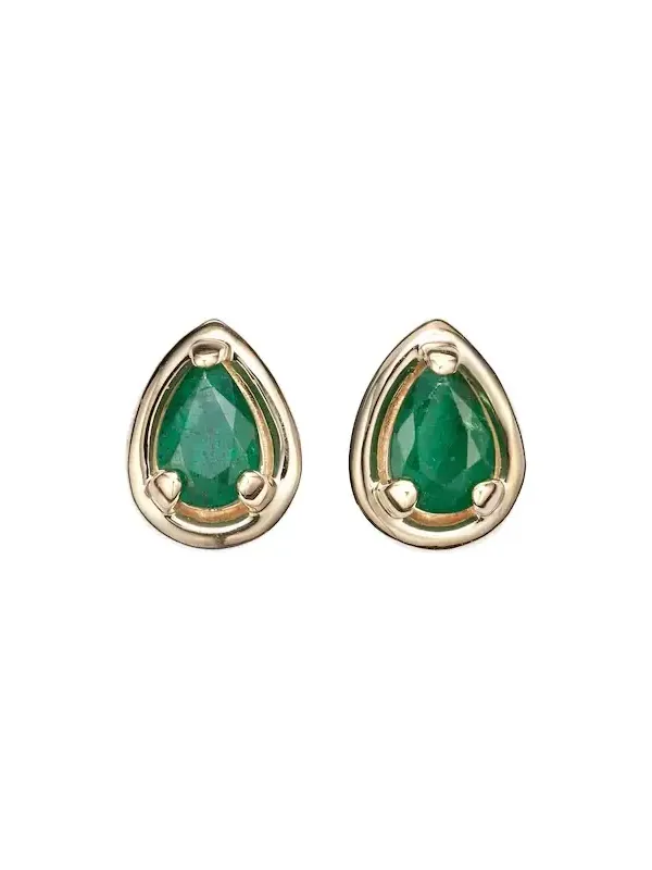 Birthstone Bonbon 14kt gold earrings with emeralds Birthstone Bonbon 14kt gold earrings with emeralds