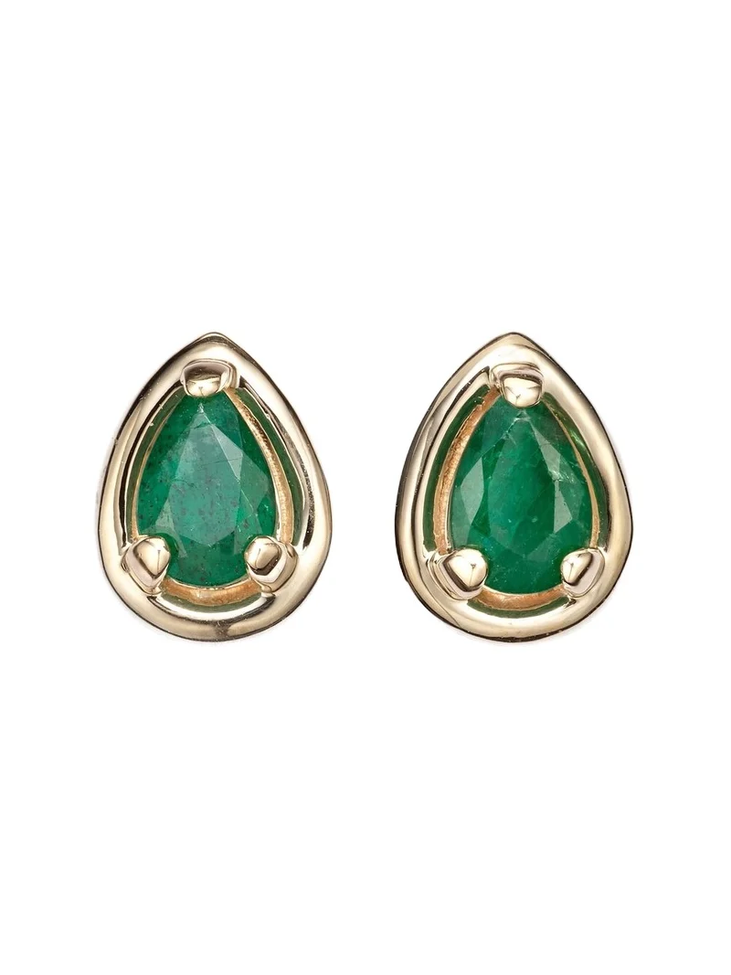 Birthstone Bonbon 14kt gold earrings with emeralds