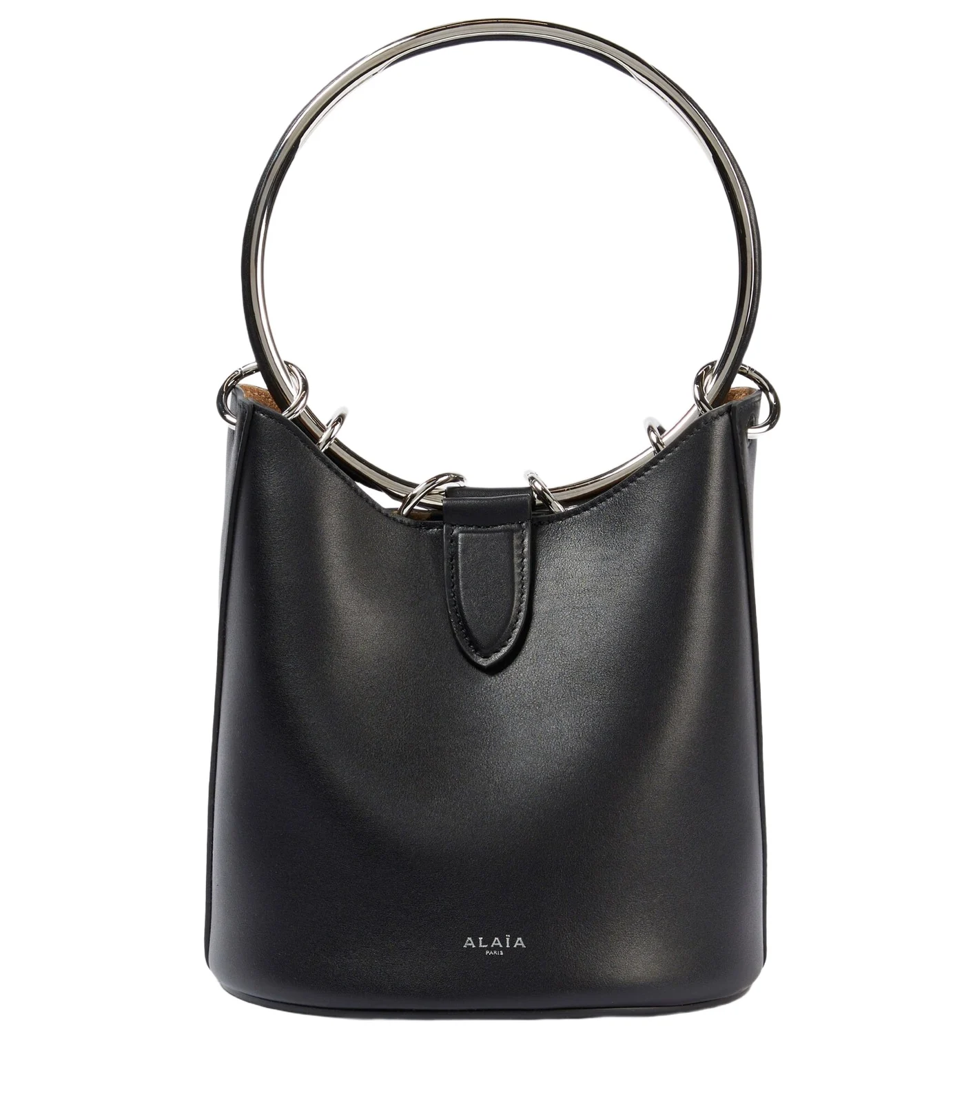 Ring Medium leather bucket bag