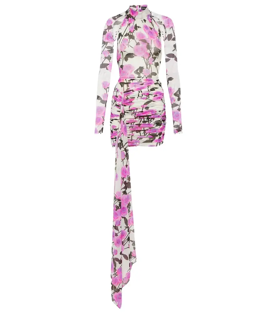 David Koma Floral ruched minidress | Image 1 David Koma Floral ruched minidress | Image 1