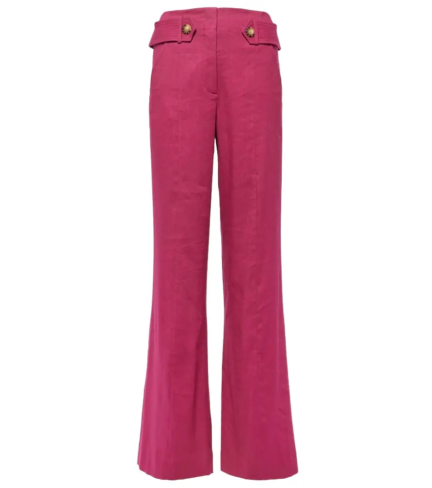Veronica Beard Sunny linen-blend twill flared pants | Image 1 Veronica Beard Sunny linen-blend twill flared pants | Image 1