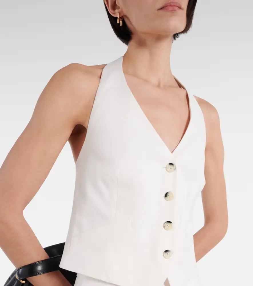 Veronica Beard Arabella halterneck linen-blend vest | Thumbnail 2