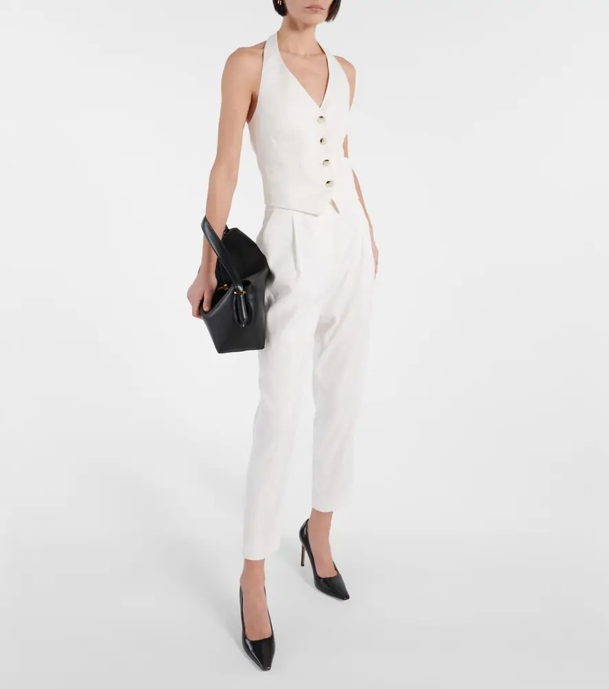 Veronica Beard Arabella halterneck linen-blend vest | Thumbnail 5