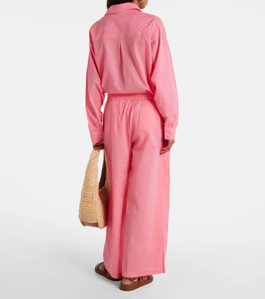 JADE SWIM Mika high-rise cotton wide-leg pants | Thumbnail 4
