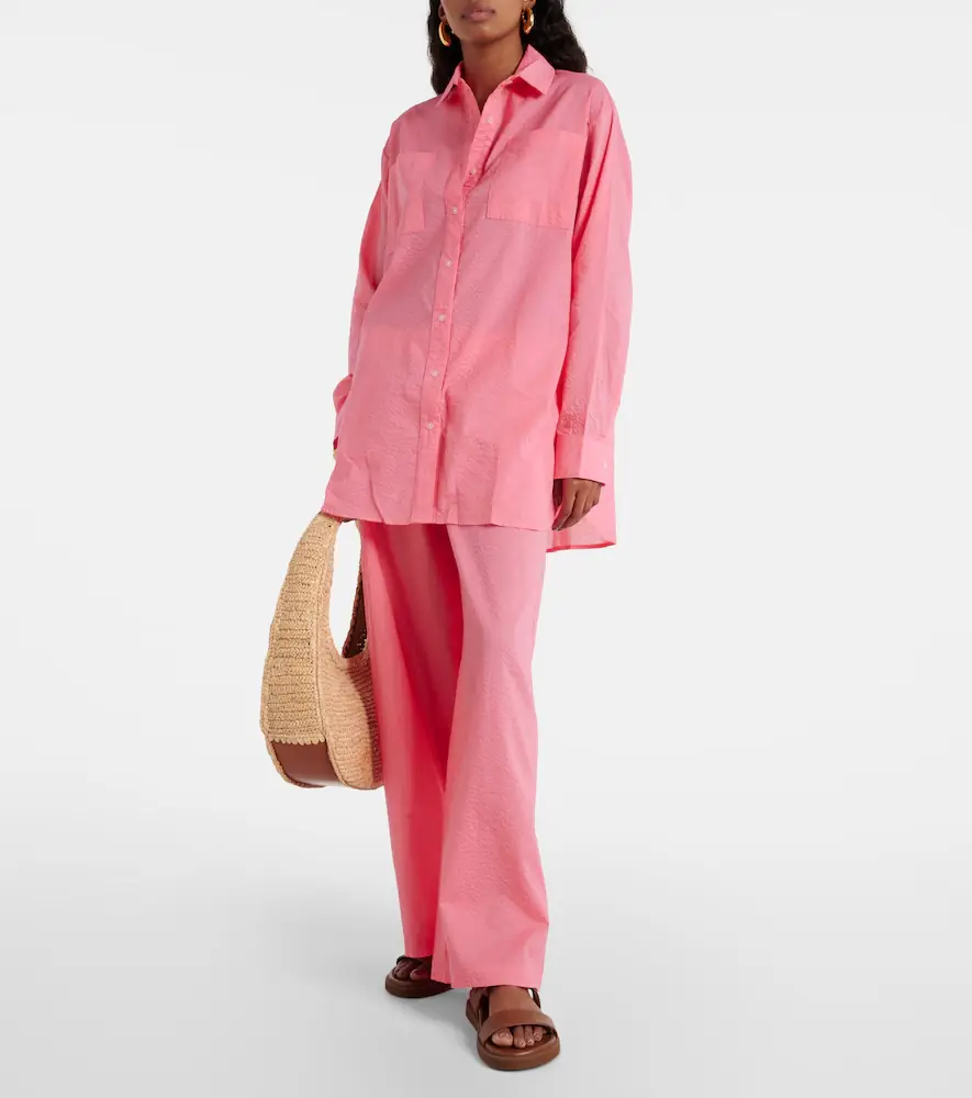 JADE SWIM Mika high-rise cotton wide-leg pants | Thumbnail 5