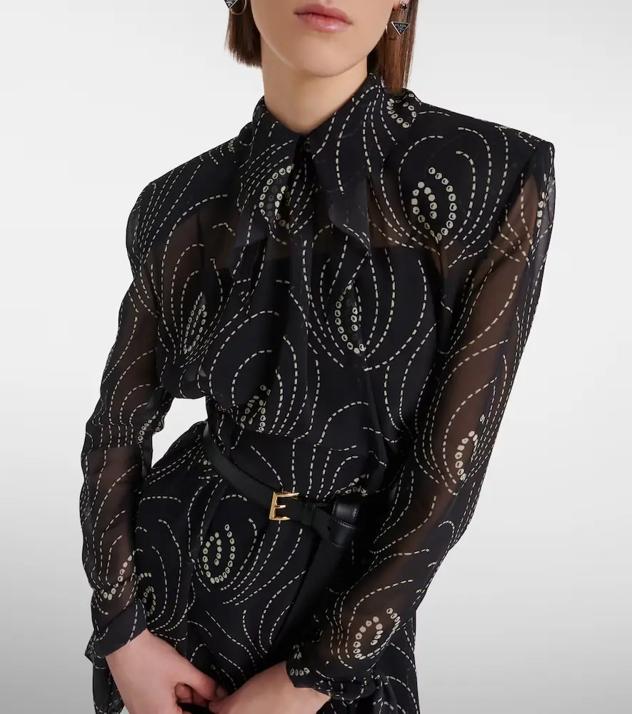 Prada Printed georgette midi dress | Thumbnail 2