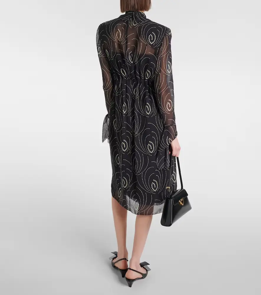 Prada Printed georgette midi dress | Thumbnail 7