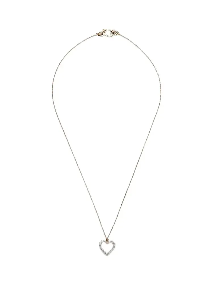 Pearl Heart 14kt gold pendant necklace with pearls Pearl Heart 14kt gold pendant necklace with pearls