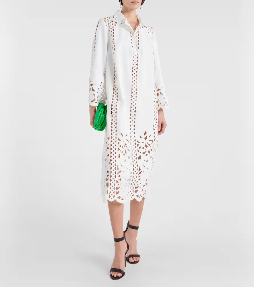 Oscar de la Renta Floral trellis guipure lace-trimmed tunic | Thumbnail 2 Oscar de la Renta Floral trellis guipure lace-trimmed tunic | Thumbnail 2