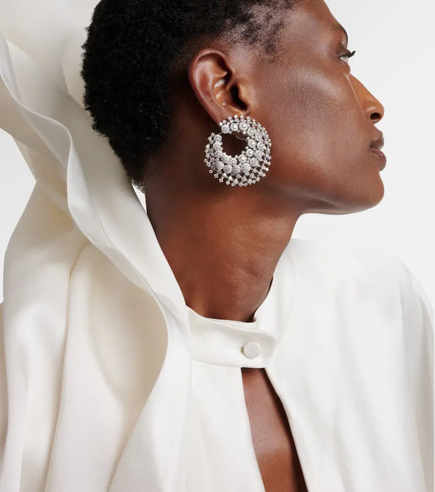 YEPREM Y-Couture 18kt white gold earrings with diamonds | Thumbnail 3 YEPREM Y-Couture 18kt white gold earrings with diamonds | Thumbnail 3
