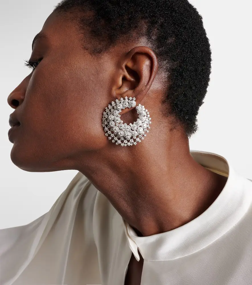 YEPREM Y-Couture 18kt white gold earrings with diamonds | Thumbnail 4 YEPREM Y-Couture 18kt white gold earrings with diamonds | Thumbnail 4
