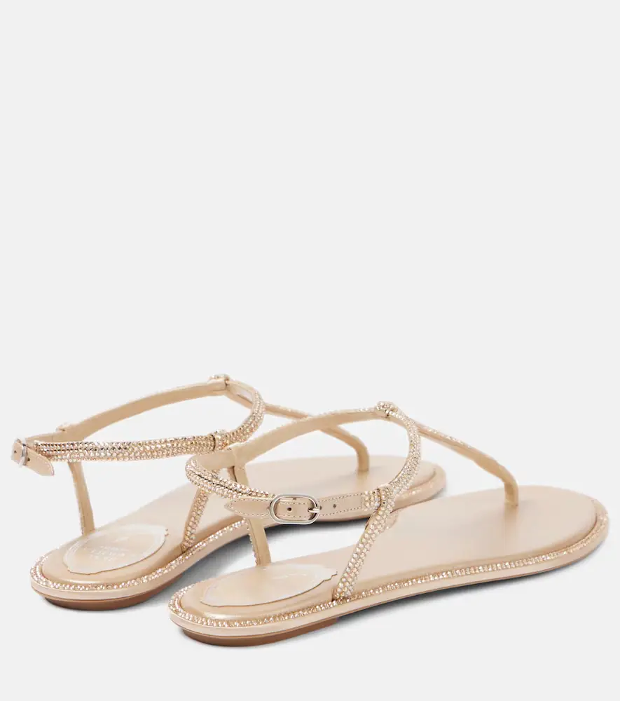 René Caovilla Diana satin and leather thong sandals | Thumbnail 3 René Caovilla Diana satin and leather thong sandals | Thumbnail 3