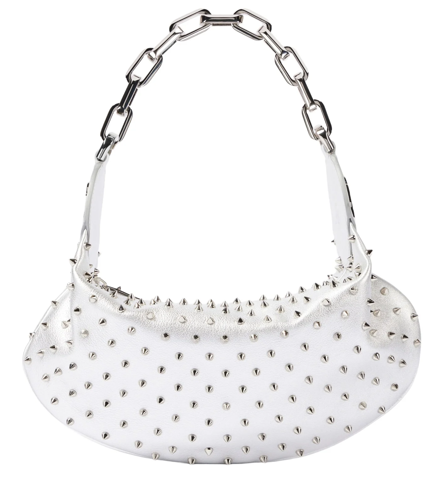 Le 54 spiked metallic leather shoulder bag
