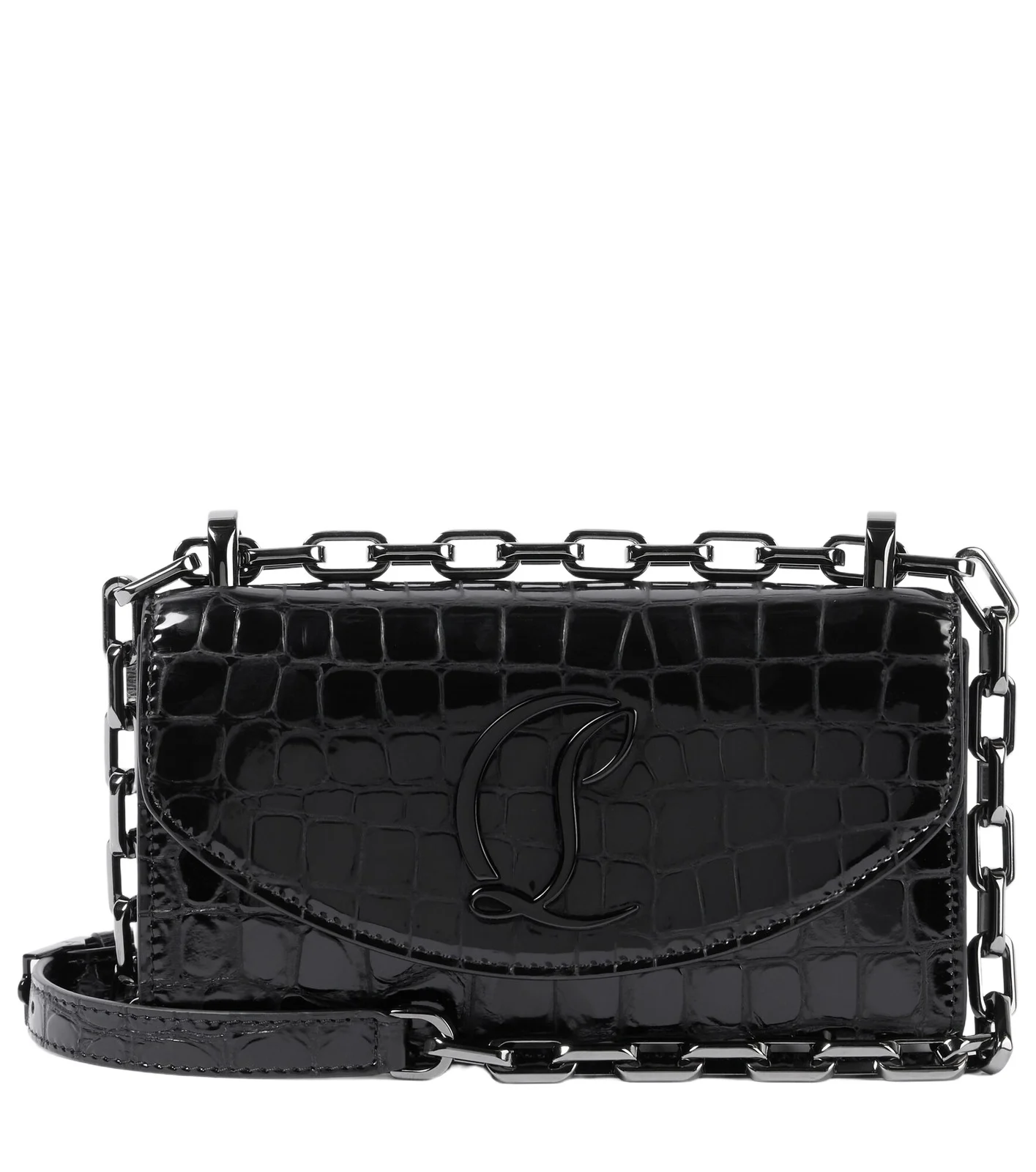 Loubi54 croc-effect leather shoulder bag