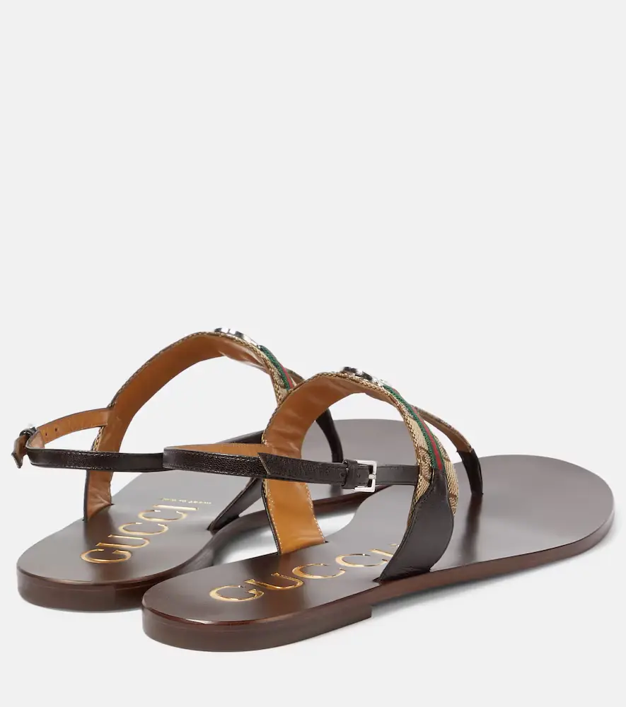 Gucci Leather-trimmed thong sandals | Thumbnail 4 Gucci Leather-trimmed thong sandals | Thumbnail 4