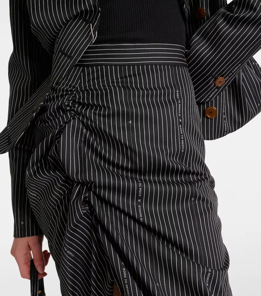 Vivienne Westwood Pinstriped wool and cotton midi skirt | Thumbnail 3 Vivienne Westwood Pinstriped wool and cotton midi skirt | Thumbnail 3