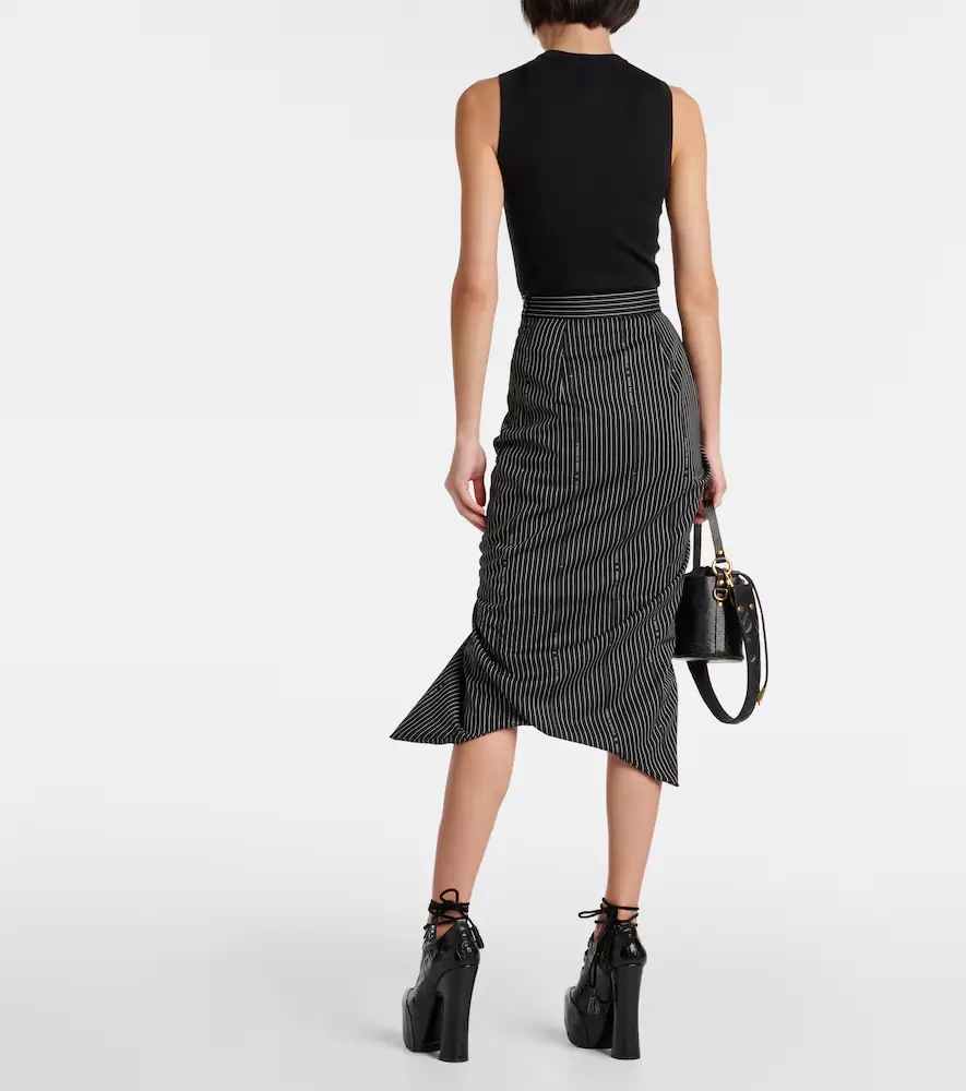 Vivienne Westwood Pinstriped wool and cotton midi skirt | Thumbnail 4 Vivienne Westwood Pinstriped wool and cotton midi skirt | Thumbnail 4