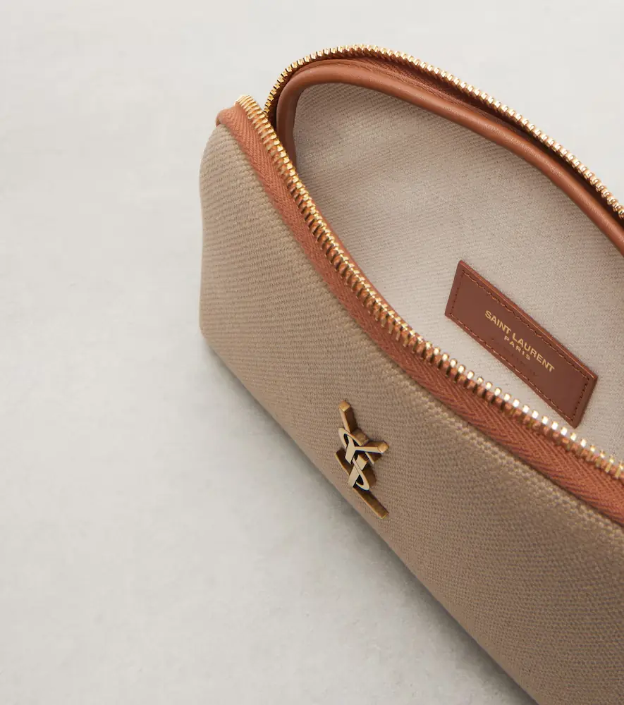 Saint Laurent Gaby leather-trimmed canvas crossbody bag | Thumbnail 2