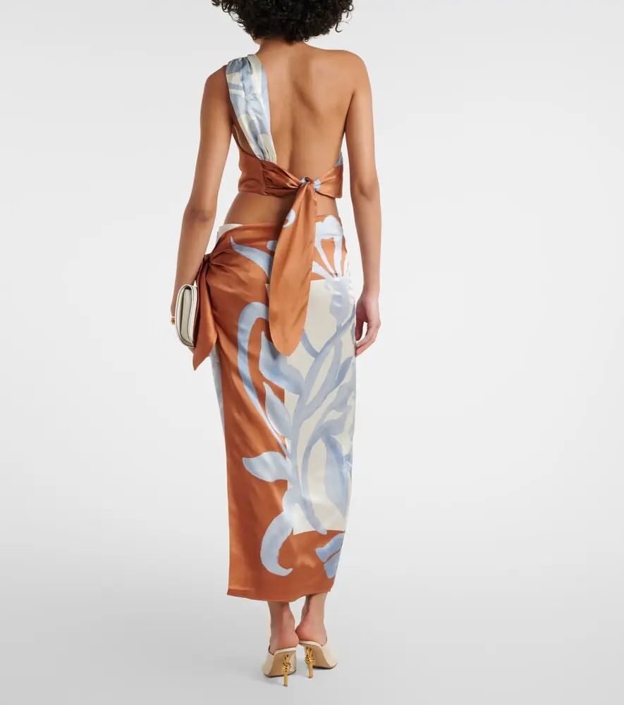 SIR. Sorrento printed silk wrap skirt | Thumbnail 3