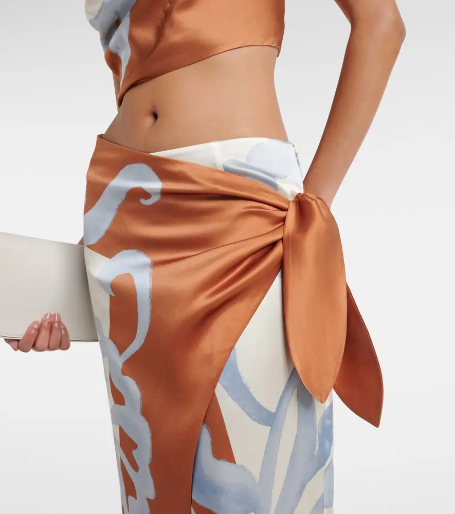 SIR. Sorrento printed silk wrap skirt | Thumbnail 4