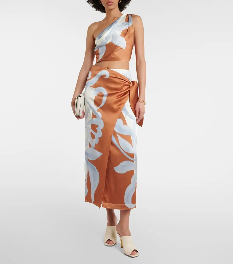 SIR. Sorrento printed silk wrap skirt | Thumbnail 5