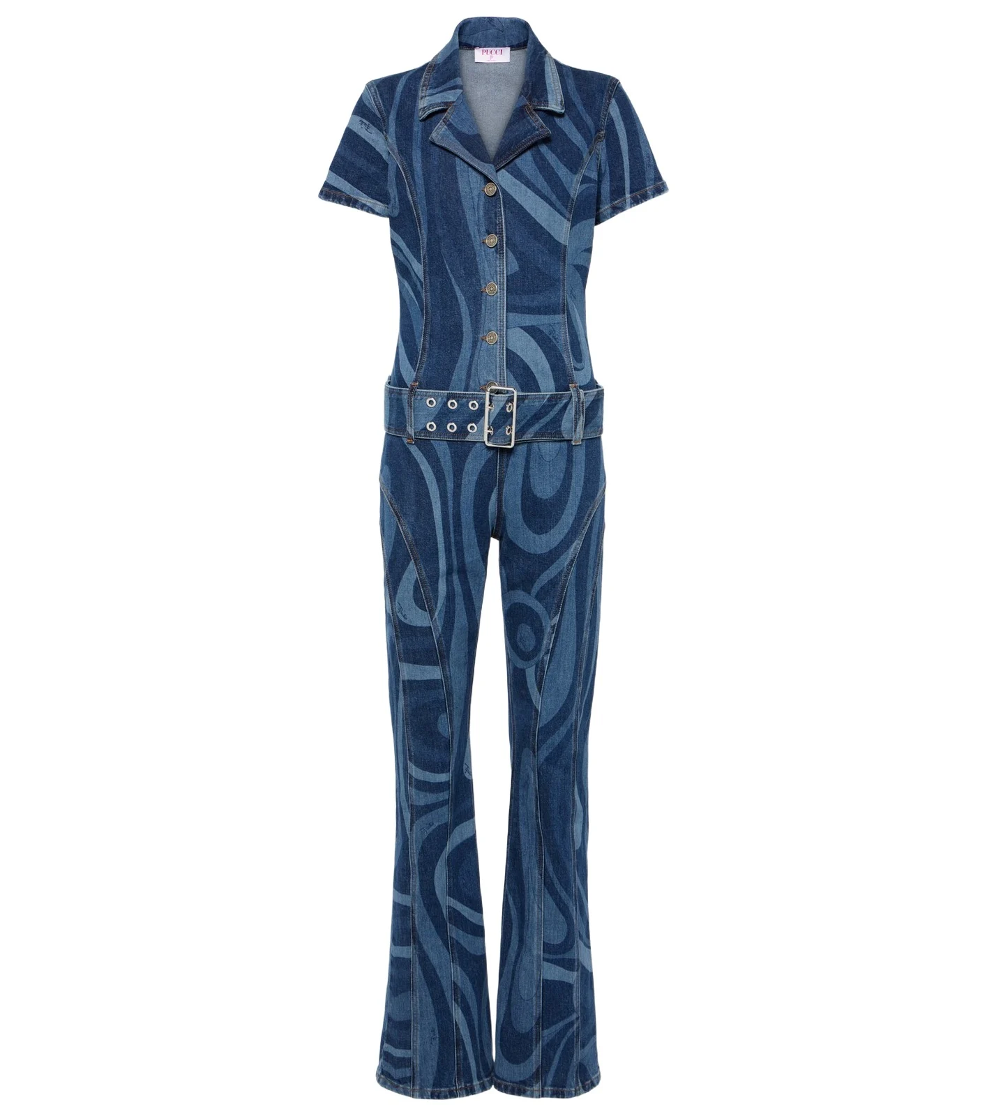 PUCCI Marmo belted denim jumpsuit
