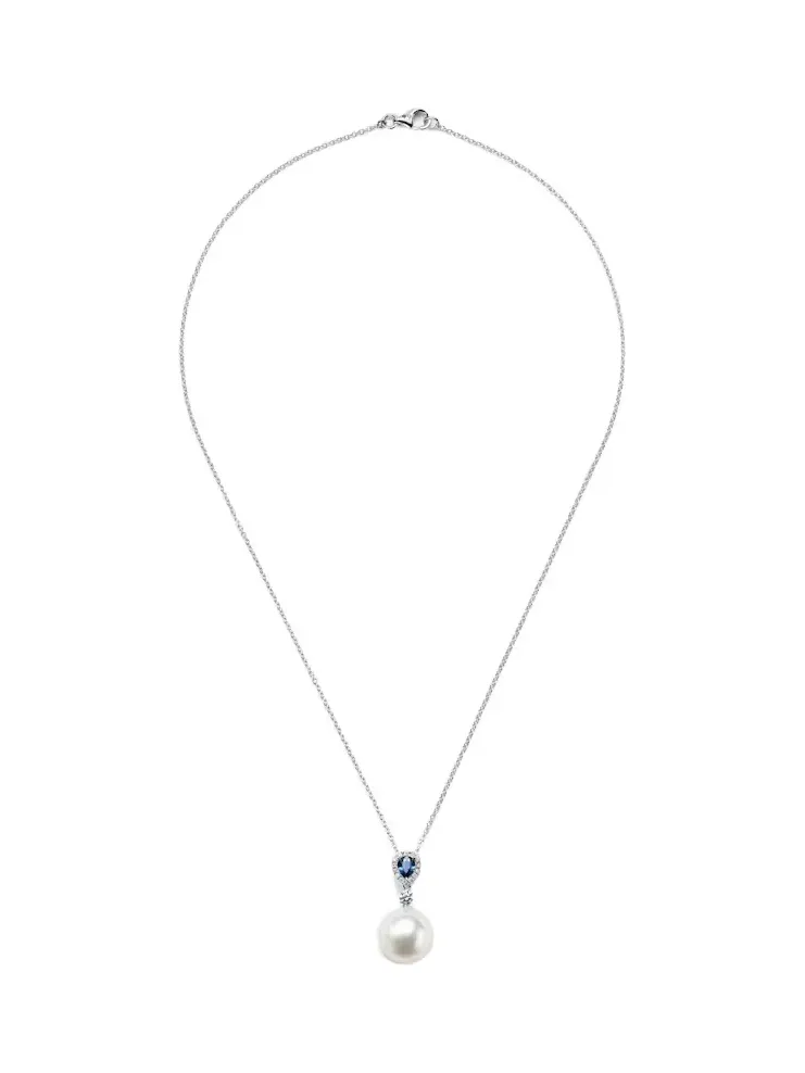 Romance 18kt white gold necklace with sapphires and gemstones Romance 18kt white gold necklace with sapphires and gemstones