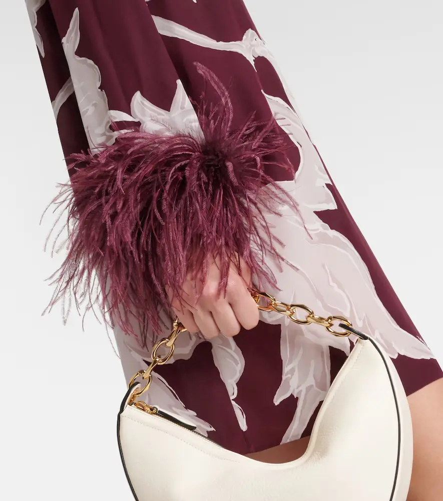 Valentino Garavani Printed feather-trimmed silk minidress | Thumbnail 2 Valentino Garavani Printed feather-trimmed silk minidress | Thumbnail 2