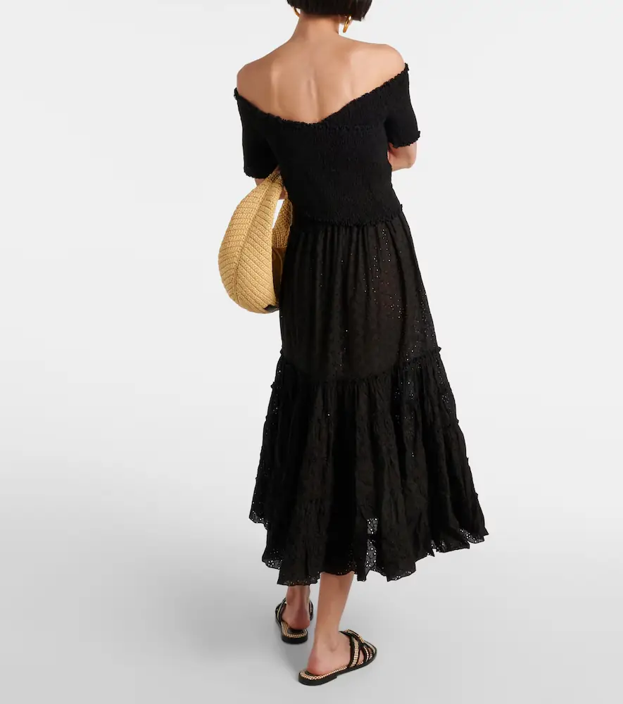 Poupette St Barth Soledad smocked cotton midi dress | Thumbnail 2 Poupette St Barth Soledad smocked cotton midi dress | Thumbnail 2