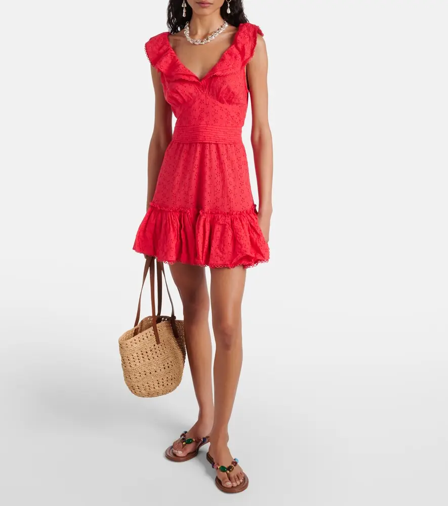 Poupette St Barth Bruna ruffled cotton minidress | Thumbnail 4