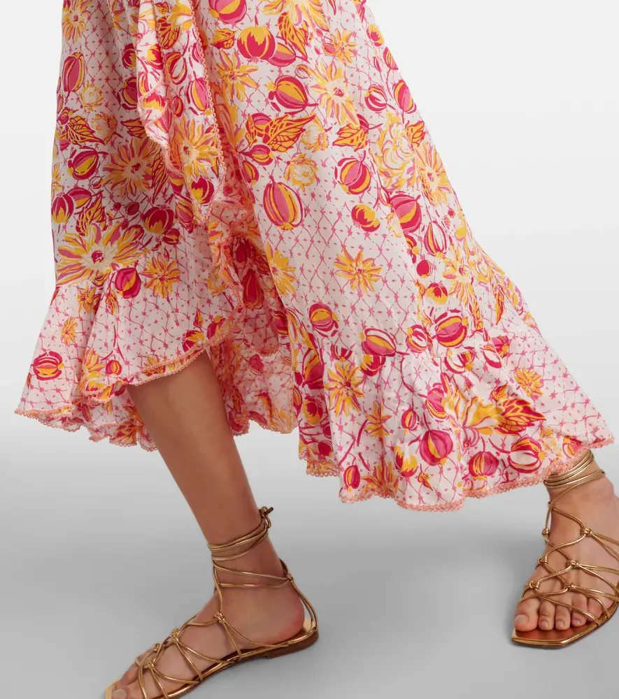 Poupette St Barth Aude ruffled floral wrap dress | Thumbnail 2
