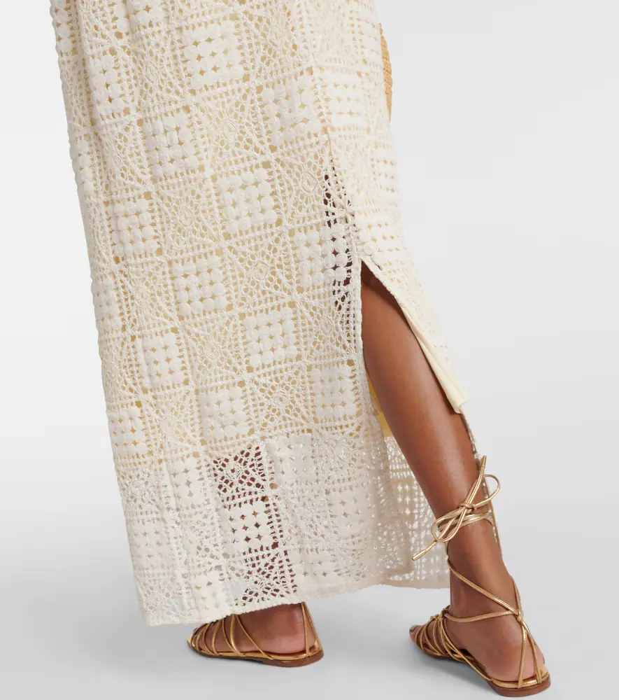 SIR. Rayure crochet cotton maxi skirt | Thumbnail 4