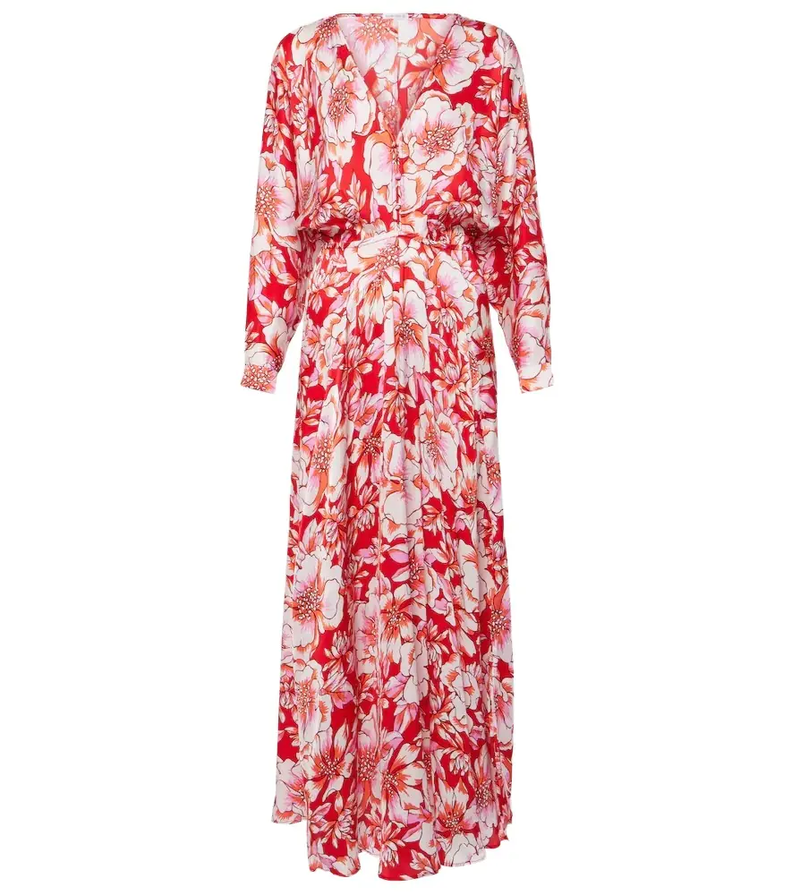 Poupette St Barth Ilona gathered floral midi dress