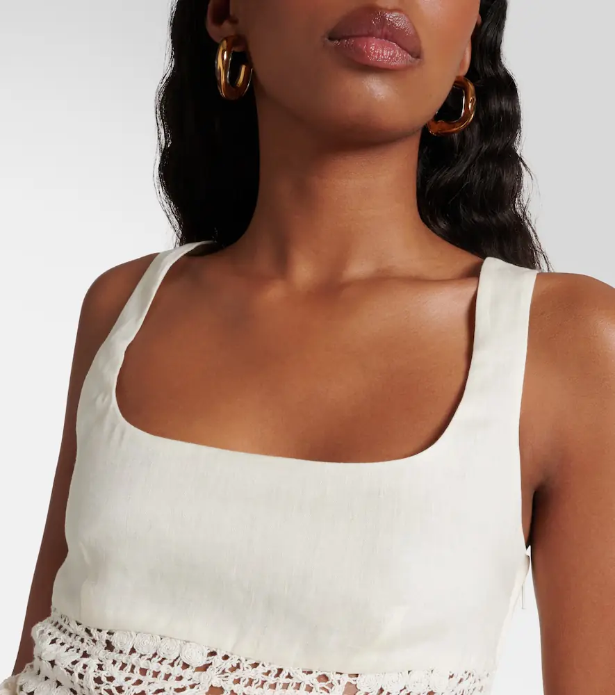 SIR. Rayure linen crop top | Thumbnail 2