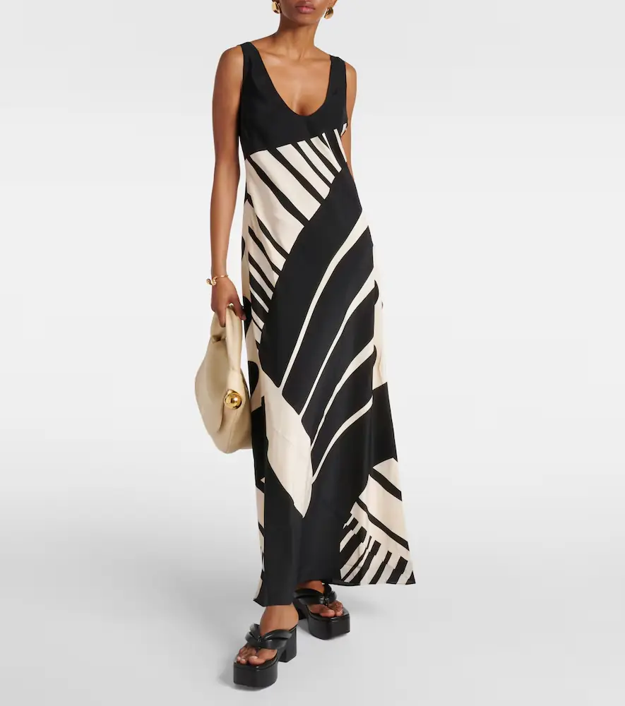 SIR. Arte printed silk satin maxi dress | Thumbnail 2