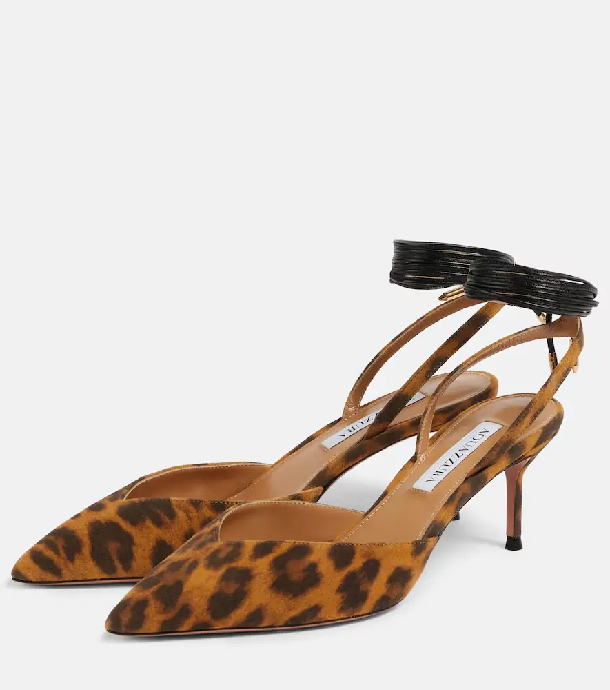 Aquazzura Beyond animal-print leather slingback pumps | Thumbnail 4