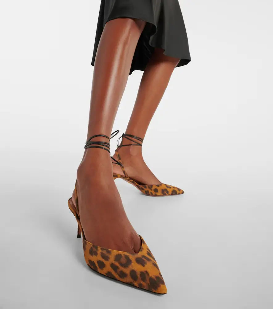 Aquazzura Beyond animal-print leather slingback pumps | Thumbnail 6